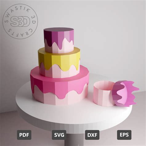 Create Stunning 3D Cakes with our Printable Paper Cake Templates - Get SVG files now!